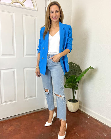 Aaron & Amber Blue Social Hour Blazer NWT- Size S (sold out online)