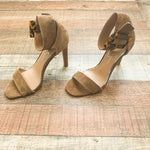 Jessica Simpson Brown Suede Like Tortoise Ankle Buckle Heels - Size 7 (Like New Condition!)