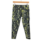 Sweaty Betty Grey/Black/Green Print 7/8 Length Leggings NWT- Size M (Inseam 24")