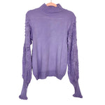 AQE Fashion Lilac Open Knit Sleeve with Mock Neck Sweater- Size M (sold out online)