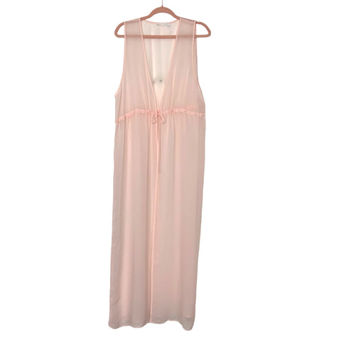 Leith Pink Sheer Front Tie Kimono - Size XS/S