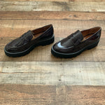 Franco Sarto Burgundy Faux Patent Balin Lug Sole Loafers- Size 6.5 (Like New Condition!)