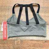 Good American Grey and Navy Shiny Rib Triple Strap Back Sports Bra NWT- Size 1 (we have marching leggings)