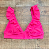 Aerie Hot Pink Ruffle Bikini Top- Size XL (we have matching bottoms, sold out online)