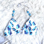 Azure Blue Pineapple Tie Bikini Top- Size S (TOP ONLY)