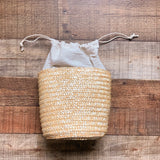 No Brand Straw Drawstring Bag