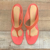 Foot Petals Orange Slip On Heels- Size 39 (See Notes)
