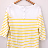 1901 Yellow Stripe Dress With Buttons on Back- Size S