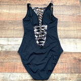Bleu Rod Beattie Black/Animal Print One Piece Swimsuit NWT- Size 6