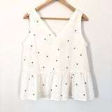 LOFT Tank Sheer Lined with Ruffle Hem- Size S