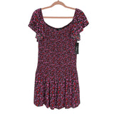 Lulus Black with Pink/Red Floral Pattern Off the Shoulder Dress NWT- Size XL (sold out online)