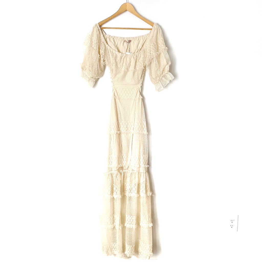skylar long sleeve maxi dress AllSaints Skylar Long Sleeve Maxi Dress - White