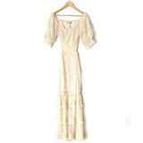 Skylar Rose Cream Lace Open Back Maxi Dress NWT- Size L