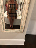 Madewell Orange & Brown Plaid Dress- Size L
