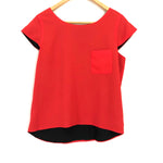 Just Ginger Red Blouse with Back Strap Detail- Size M