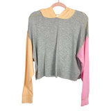 Colsie Gray/Pink/Peach Color Block Hooded Sweatshirt- Size M (sold out online, we have matching shorts)