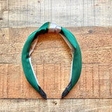 No Brand Gray/Green Color Block Knot Headband