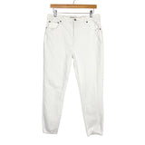 Abercrombie & Fitch White Skinny High Rise Raw Hem Jeans- Size 31/12R (Inseam 26”)