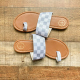 MKS Gingham Toe Ring Sandals- Size 7