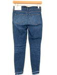 LOFT Modern Skinny Dark Wash Jeans with Raw Hem- Size 0/25P (Inseam 25")
