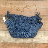 Lisi Lerch Blue Straw Handbag NWT