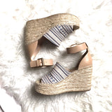 Marc Fisher Espadrille Peep Toe Wedge- Size 7.5
