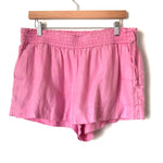 J. Crew Pink Linen Elastic Waist Shorts- Size L