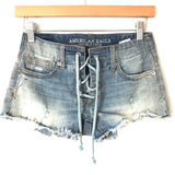 American Eagle Super Stretch Distressed Shorts- Size 0