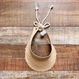 Target Natural Straw Raw Edge Visor Hat with Adjustable Tie Back
