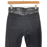 Abercrombie & Fitch Black Faux Leather Waistband Super Skinny Ankle High Rise Jeans- Size 27/4L (Inseam 27”)