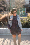 LOFT Deep Purple Floral Dress- Size S