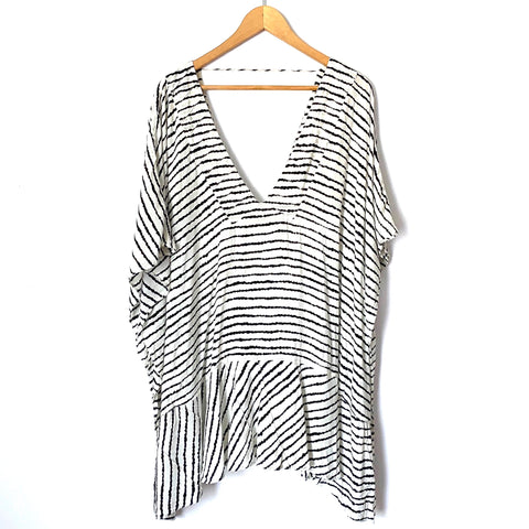 VIX Paula Hermanny Striped V Neck Cover Up- Size M