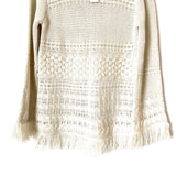 BB Dakota Oatmeal Cable Knit Fringe Mock Neck Sweater NWT- Size M (sold out online)