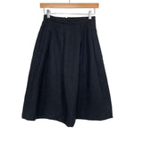 H&M Black Jacquard Textured Pleated A-Line Knee Length Skirt- US 4