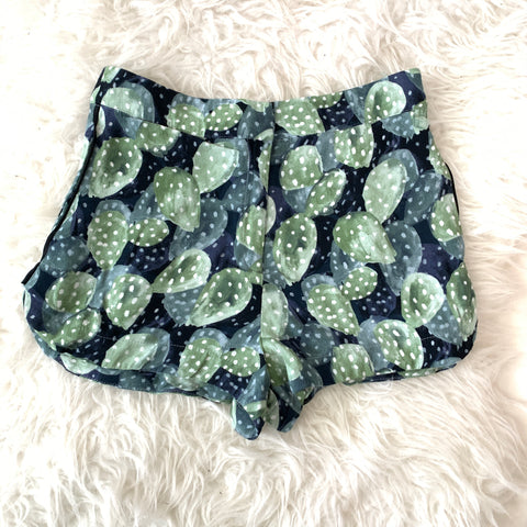 Topshop Black Cactus Shorts- Size 2