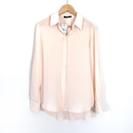 Mango Blush Pink Sheer Button Up NWT- Size M