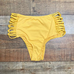 Envya Golden Yellow with Criss Cross Strap Sides Bikini Bottoms- Size S (sold out online, we have matching top)