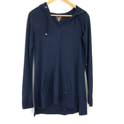Lilly Pulitzer Luxletic Navy Hooded Front Pocket Sweater Tunic- Size XS