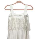 Lucca Ivory Crochet Overlay with Adjustable Length Straps Haley Jumpsuit NWT- Size XS
