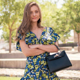 ASOS Floral Ruffle Sleeve Belted Dress- Size 4