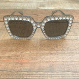 No Brand Navy Blue/Silver Square Frame Sunglasses