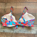 Swimsuits For All Red Tropical Floral Bikini Top- Size 16 (TOP ONLY)