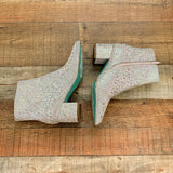 Betsey Johnson Silver Rhinestone Booties- Size 7.5 (See Notes)