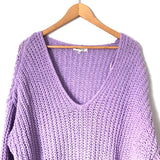 Miracle Purple V Neck Knit Sweater- Size S/M
