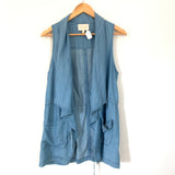 Skies are Blue Chambray Vest with Tie- Size XS