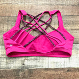 Lululemon Magenta With Magenta/Animal Print Straps Padded Sports Bra- Size 8
