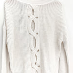Express White Knit Crop Style Sweater with Open Back Detail NWT- Size S