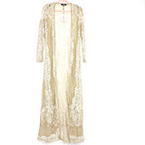 Missguided Ivory Lace Maxi Kimono NWT- Size 4
