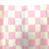 River Island Pink Checkerboard Fluffy Mini Skirt- Size 18 (see notes, sold out online, we have matching sweater)