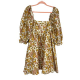 Storia Floral Shimmer Puff Sleeve  Dress NWT- Size M